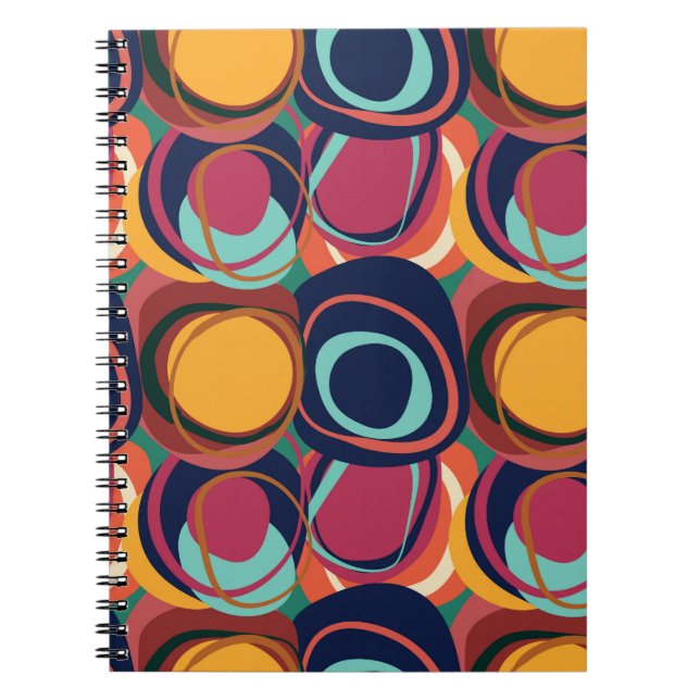 Abstract natural form seamless pattern with circle notebook (Front)