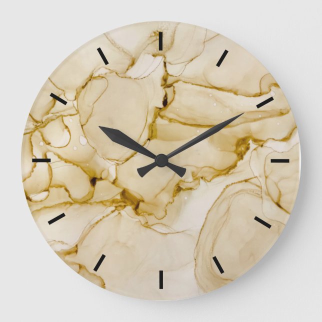 Abstract Natural Pastel Earth Tone Large Clock (Front)