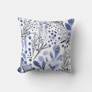 Abstract Nature Accent in Watercolor Style Cushion