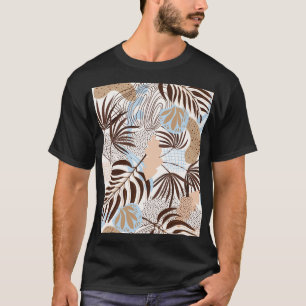 Abstract Nature Exotic Plants Pattern T-Shirt