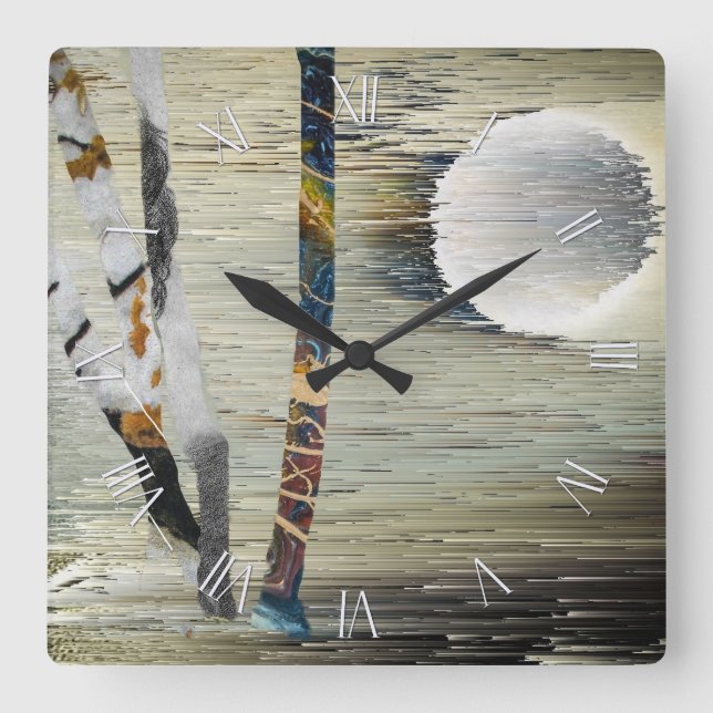 Abstract nature square wall clock (Front)