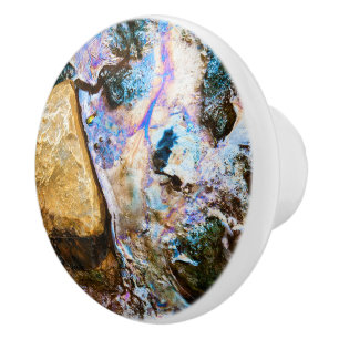 abstract nature still water ceramic knob