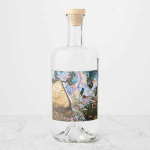 abstract nature still water liquor bottle label
