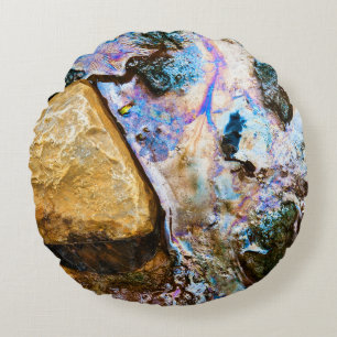 abstract nature still water round pillow