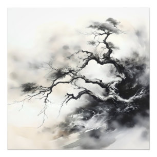 Abstract Nature Tree Ink Painting Photo Print