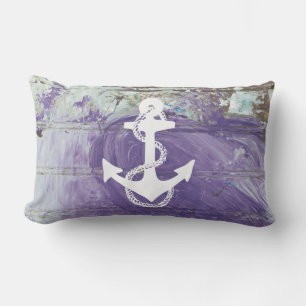abstract nautical ANCHOR + ROPE two-sided Lumbar Cushion