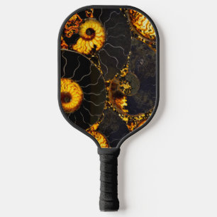 Abstract Nautilus pattern yellow gold Pickleball Paddle