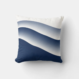 Abstract Navy Blue Ocean Waves Cushion