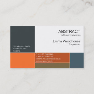 Abstract Navy Blue & Rusty Orange Business Card