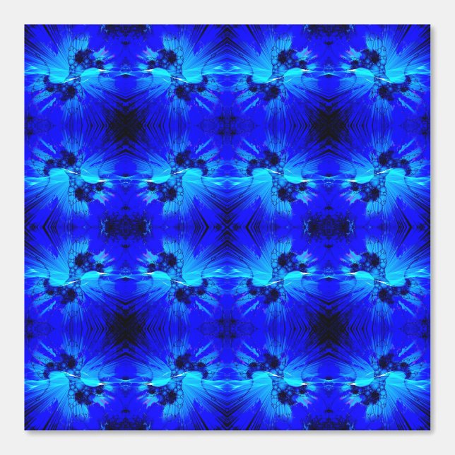 Abstract Navy Blue Teal Lights Pattern Wallpaper (Front)