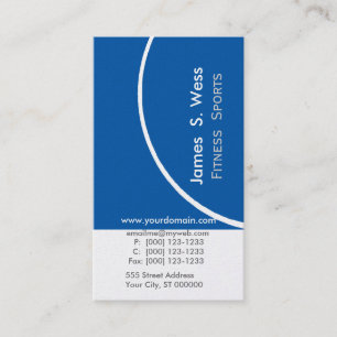 Abstract Navy Blue Unique Sport  Fitness Trainer Business Card