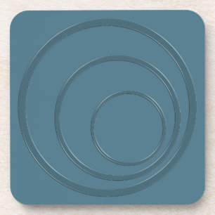 Abstract navy marine round circles 3d effect moder coaster