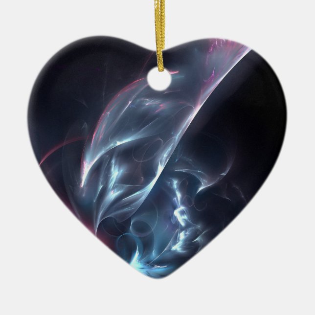 Abstract Nebula Blue and Purple Ceramic Ornament (Front)