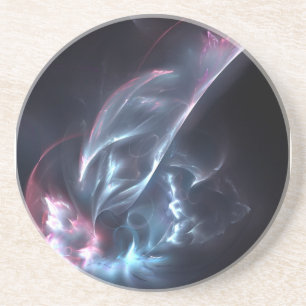 Abstract Nebula Blue and Purple Coaster