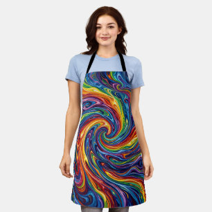 Abstract Nebula Rainbow Swirl Apron