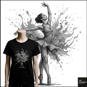 Abstract Neon Ballerina En Pointe Splatter Tri-Blend Shirt
