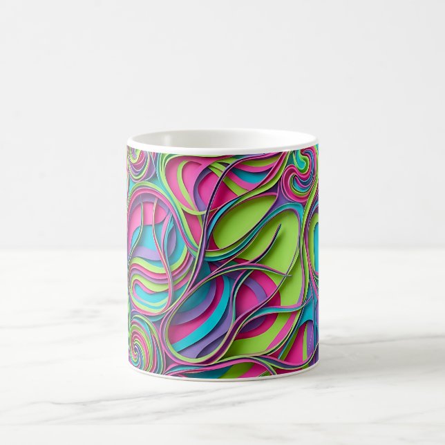 Abstract Neon Brain Network Coffee Mug (Center)