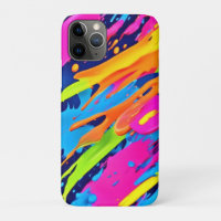 Abstract Neon Brushstrokes Splash Art