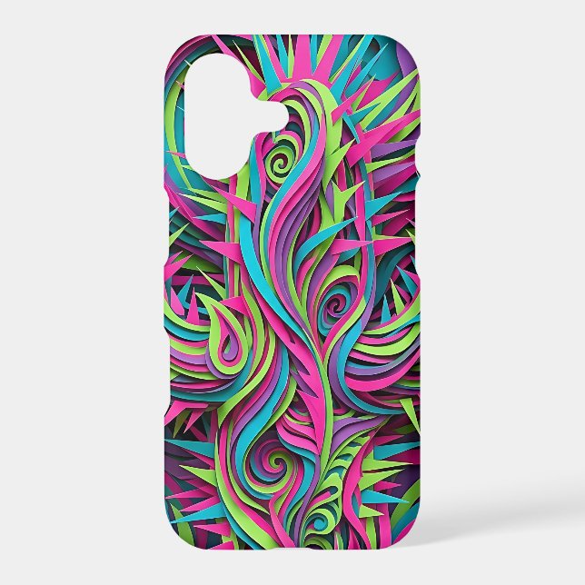 Abstract Neon Cactus Desert iPhone Cases (Back)