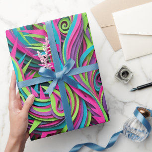Abstract Neon Cactus Desert Wrapping Paper