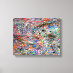 Abstract Neon Colours Art Splatter Gallery Canvas Print