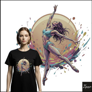 Abstract Neon Dancer Dynamic Leap Illustration Tri-Blend Shirt