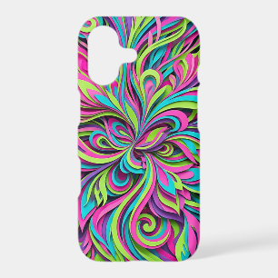 Abstract Neon Floral Bouquet iPhone Cases