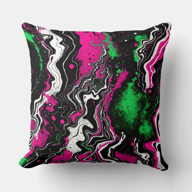 Abstract Neon Flow Pattern.Modern Outdoor   Cushion (Front)