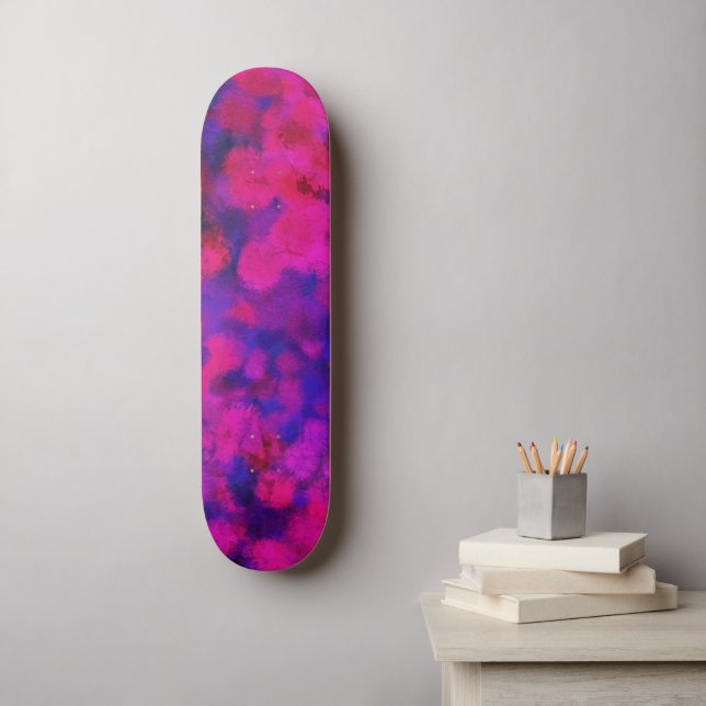 Abstract Neon Fuzz Skateboard (Wall Art)