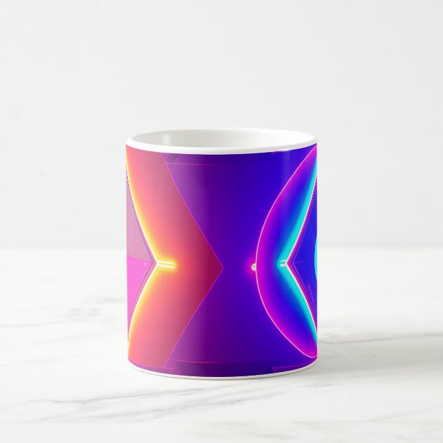 Abstract Neon Geometric Mug-Modern Bold Neon Shape Coffee Mug (Center)