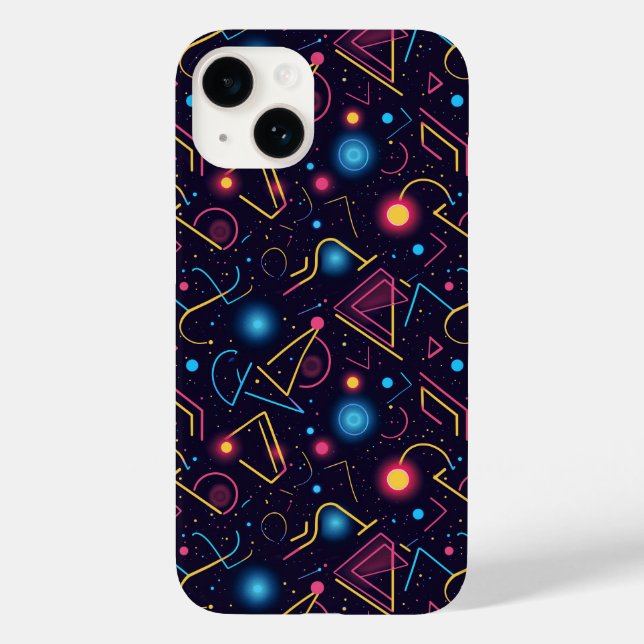 Abstract neon geometric shapes design Case-Mate iPhone case (Back)