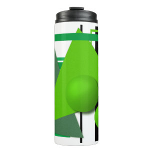 Abstract neon green geometric shapes circle sphere thermal tumbler