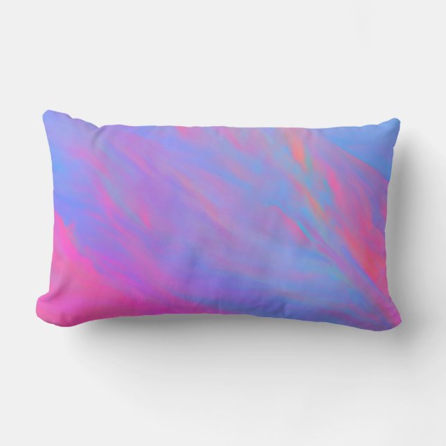 Abstract Neon Ink Flow Lumbar Cushion (Front)
