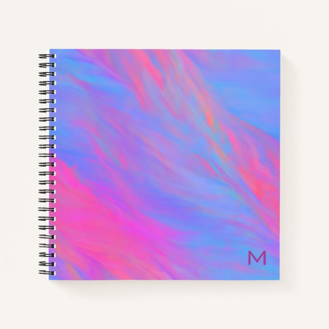 Abstract Neon Ink Flow Planner Notebook (Front)