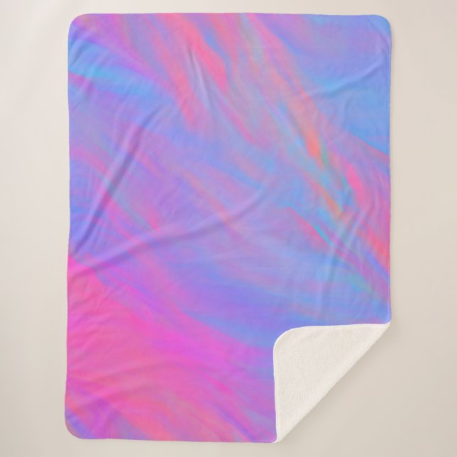 Abstract Neon Ink Flow Sherpa Blanket (Front)