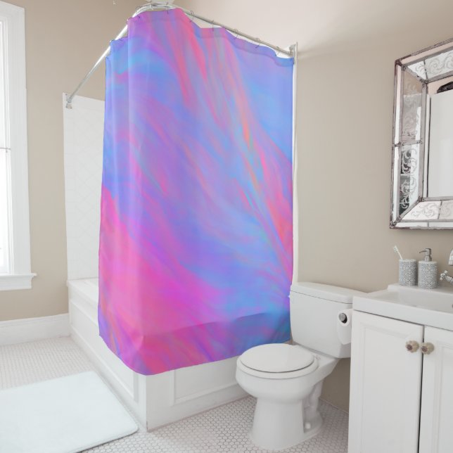 Abstract Neon Ink Flow Shower Curtain (In Situ)