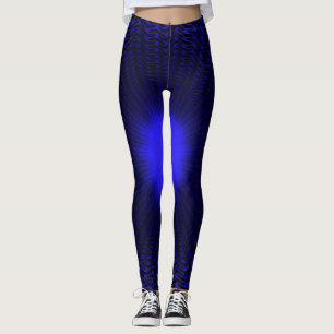Abstract Neon Light Geometric Starry Design Leggings
