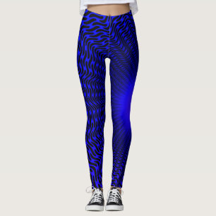 Abstract Neon Light Geometric Starry Design Leggings