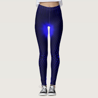 Abstract Neon Light Geometric Starry Design Leggings
