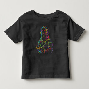 Abstract Neon Mona Lisa Line Art Toddler T-Shirt