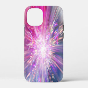 Abstract Neon Pink and Blue Energy Blast Graphic iPhone 12 Mini Case