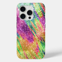 Abstract Neon Rainbow Sparkly Glitter
