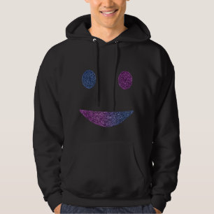 Abstract Neon Smile – Modern Minimalist Digital  Hoodie