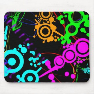 Abstract neon splatter modern Mouse Pad