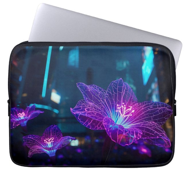 Abstract Neon Veins 13' Laptop Sleeve (Front)