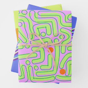 Abstract Neon Wrapping Paper Sheet