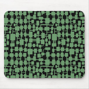 Abstract Network - Army Green on Black Mouse Pad