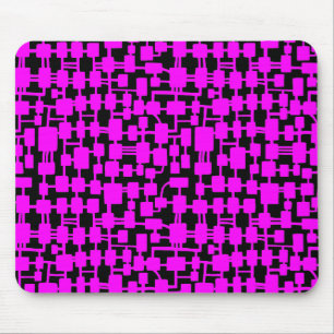 Abstract Network - Magenta on Black Mouse Pad