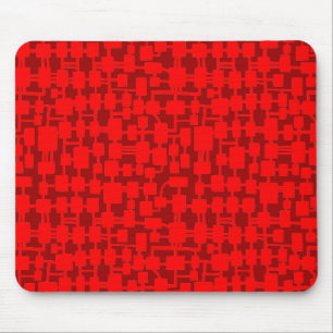 Abstract Network - Red on Maroon 990000 Mouse Pad