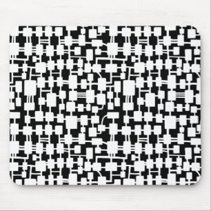 Abstract Network - White on Black Mouse Pad